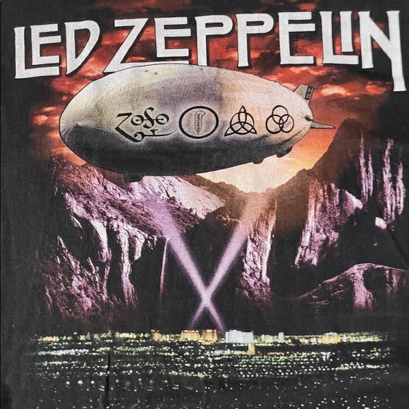 Vintage 1999 Led Zeppelin Band Zoso Tour T-Shirt Hanes Tag Double Sided Size XL - Picture 2 of 5